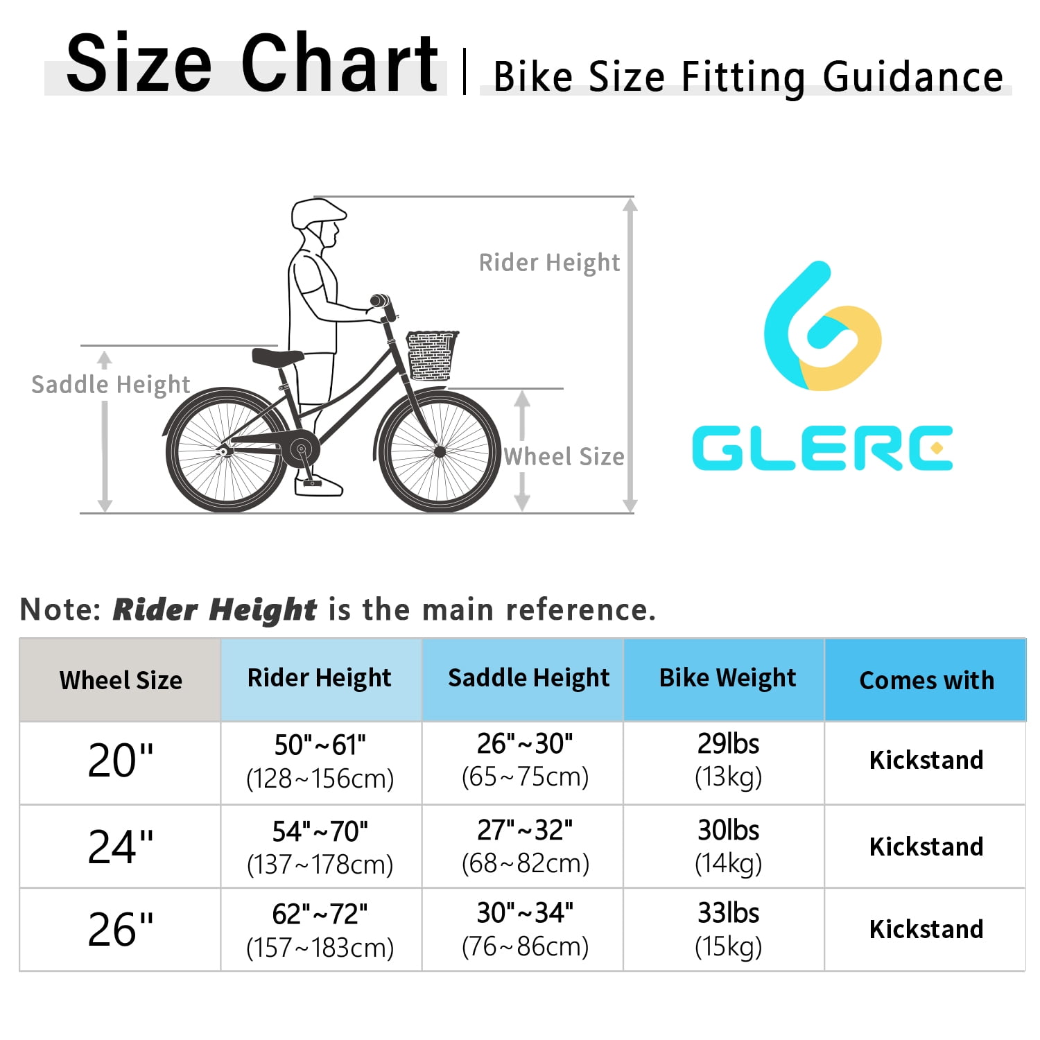Glerc Missy 20" Girl Bicycle for Youth Over 6 Years Old Kids, Teenager with Wicker Basket, Mint Green