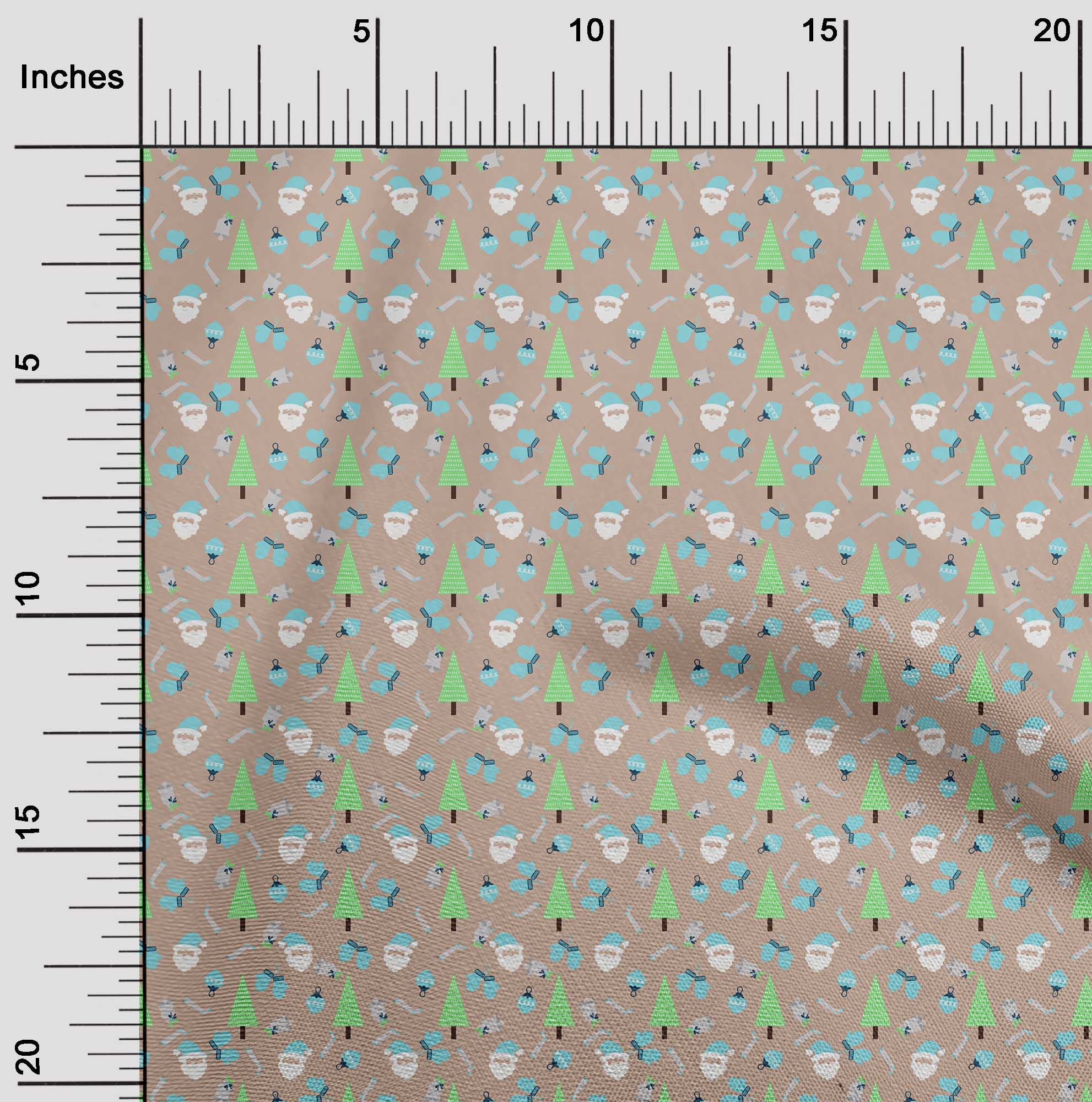 oneOone Cotton Cambric Light Brown Fabric Christmas Craft Projects Decor Fabric Printed By The Yard 56 Inch Wide