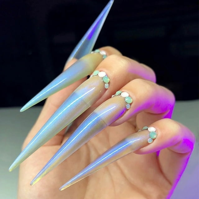 Full Cover Nail Tips, 120 PCS Extra Long Nail Tips Full Nail Tips Nail Tips Full Cover Stiletto Artificial Nails For Professional Salons Home DIY Nail Art Manicure Design