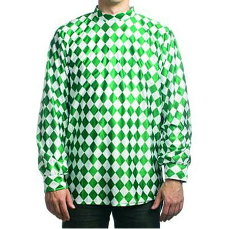 Horse Jockey Checkered Shirt - Adult Standard Costume Uniform Green White Jersey