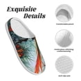 thumbnail image 5 of Haiem Exotic Birds Forest Print Women's Fuzzy Memory Foam House Slipper Cozy Home Footwear Non-slip Winter Slippers-44/45, 5 of 7