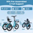 thumbnail image 4 of Lilypelle Folding Electric Tricycle with Rack Bags , 6-Speed Peak 1500W Motor 48V Electric Trike for Adults, 20" Fat Tire 3 Wheel Electric Bicycle with Front & Rear Baskets,UL2849, 4 of 9