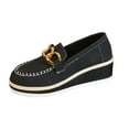 thumbnail image 2 of Busydd Wedge Shoes for Women Comfortable Round Toe Slip on Shoes Women Casual Fashion Solid Color Loafers for Women 9, 2 of 9