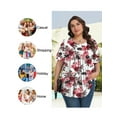thumbnail image 6 of Fantaslook Womens Plus Size Tops Tunic Short Sleeve Shirts Floral Blouses Loose Summer Tops, 6 of 6