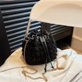 thumbnail image 7 of Jiibva Drawstring Bucket Bag Fashion Bucket Bags for Women, Drawstring Shoulder Bags, Crossbody Bag Elegant Tote Bag with Chain for Date, 7 of 7