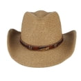 thumbnail image 4 of Sombrero de Cinta Gorro de Borde Ancho Estilo Vaquero Occidental para Sunnimix Sombrero de paja de vaquero, 4 of 8