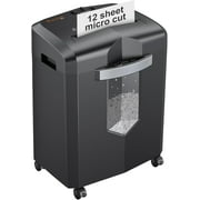 12-Sheet Micro Cut for Home Office, 60 Minute P-4 Security Level Paper Shredder for CD, Credit Card, Mails, Staple, Clip, with Jam-Proof System & 4.2 Gal Pullout Bin C266-B