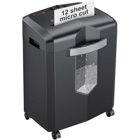 12-Sheet Micro Cut for Home Office, 60 Minute P-4 Security Level Paper Shredder for CD, Credit Card, Mails, Staple, Clip, with Jam-Proof System & 4.2 Gal Pullout Bin C266-B