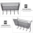 thumbnail image 4 of Phenofice Simple Hanging Storage Basket Bedside Hanger Black Iron 1Set For Kitchen Room Organization, 4 of 8