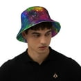thumbnail image 6 of Daiia Bright Universe Pattern Bucket Hat - Trendy Cotton Sun Hat for Beach, Golf, Fishing - Fun Outdoor Vacation Boonie for Men and Women, 6 of 9