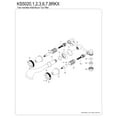 thumbnail image 6 of Kingston Brass KS5020RKX Webb Two-Handle Wall Mount Roman Tub Faucet with Knurled Handle, Matte Black, 6 of 7