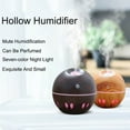 thumbnail image 4 of PureCasa Wood Grain Humidifier USB Charging, Humidifiers for Bedroom with LED Colorful Night Light, Mute Mist Purifier Multi-Functional Aroma Diffuser 7-Color Ambient Lights, 1PC, Yellow, 4 of 6