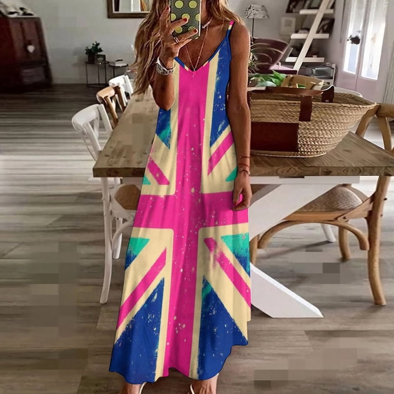 union jack evening dress Union Jack British England UK Flag Sleeveless Dress Evening gown beach dress Elegant gowns