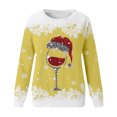 thumbnail image 4 of WEAIXIMIUNG Sweatshirts Grande Taille pour Femmes Mode Hiver Décontracté Rouge Verre Flocon de Neige Imprimé de Noël Col Rond Manches Longues Sweat à Capuche, 4 of 4