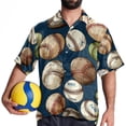 thumbnail image 4 of Baseball Men's Short Sleeve Casual Printed Button Down Beach Shirts Hawaiian Style Unisex Summer Shirt, 4 of 6