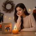 thumbnail image 4 of Halloween Pumpkin Scented Soy Candle – Handmade Aromatherapy Jar, Home Decor Holiday Gift, Black Cedar Scent (Style D), 4 of 4