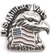 Eagle and Flag Concho Snap Cap Antique Silver 1" 1265-99