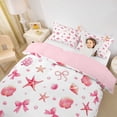 thumbnail image 3 of jejeloiu Pink Seashell Starfish Twin Duvet Cover For Girls,Coastal Pattern Twin Bedding,Pink White,Pink Reversible,2-Piece,1 Duvet Cover and 1 Pillowcase, 3 of 6