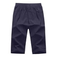 thumbnail image 4 of Elvqul Mens Pant Drawstring Trouser Summer Pocket Athletic Plain Straight Leg Elastic Waistband Bottom for Men, 4 of 8