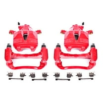 Power Stop Front Pair of Red Powder Coated Calipers S2714