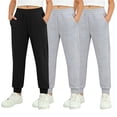 thumbnail image 3 of UACY Girls Sweatpants 3 Pack Fleece Athletic Joggers, Teen Sweat Pants with Zipper Pockets and Drawstring (Dark Gray, 5-6 Years), 3 of 9