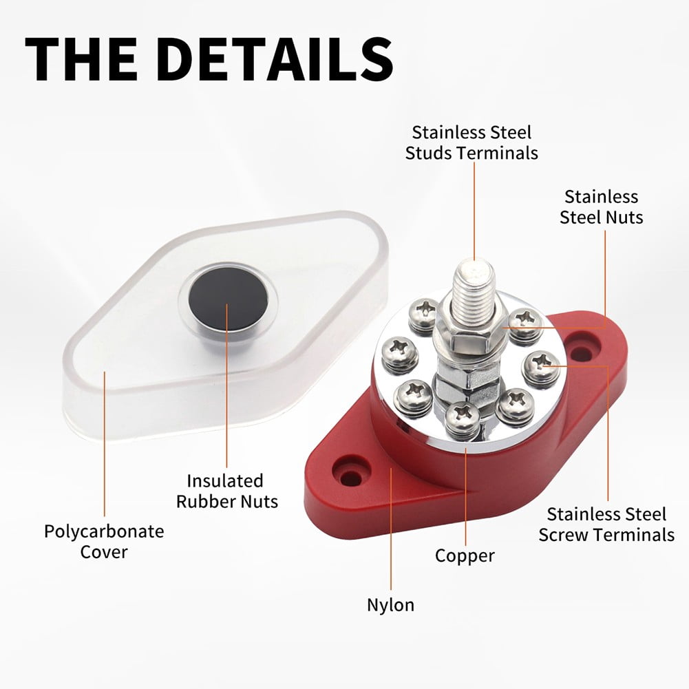 Terminal Bus Bar 300A Distribution Terminal Block Automotive Car Terminal Stud