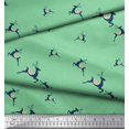 thumbnail image 3 of Soimoi Green Cotton Poplin Fabric Reindeer Animal Printed Craft Fabric by the Yard 42 Inch Wide, 3 of 3