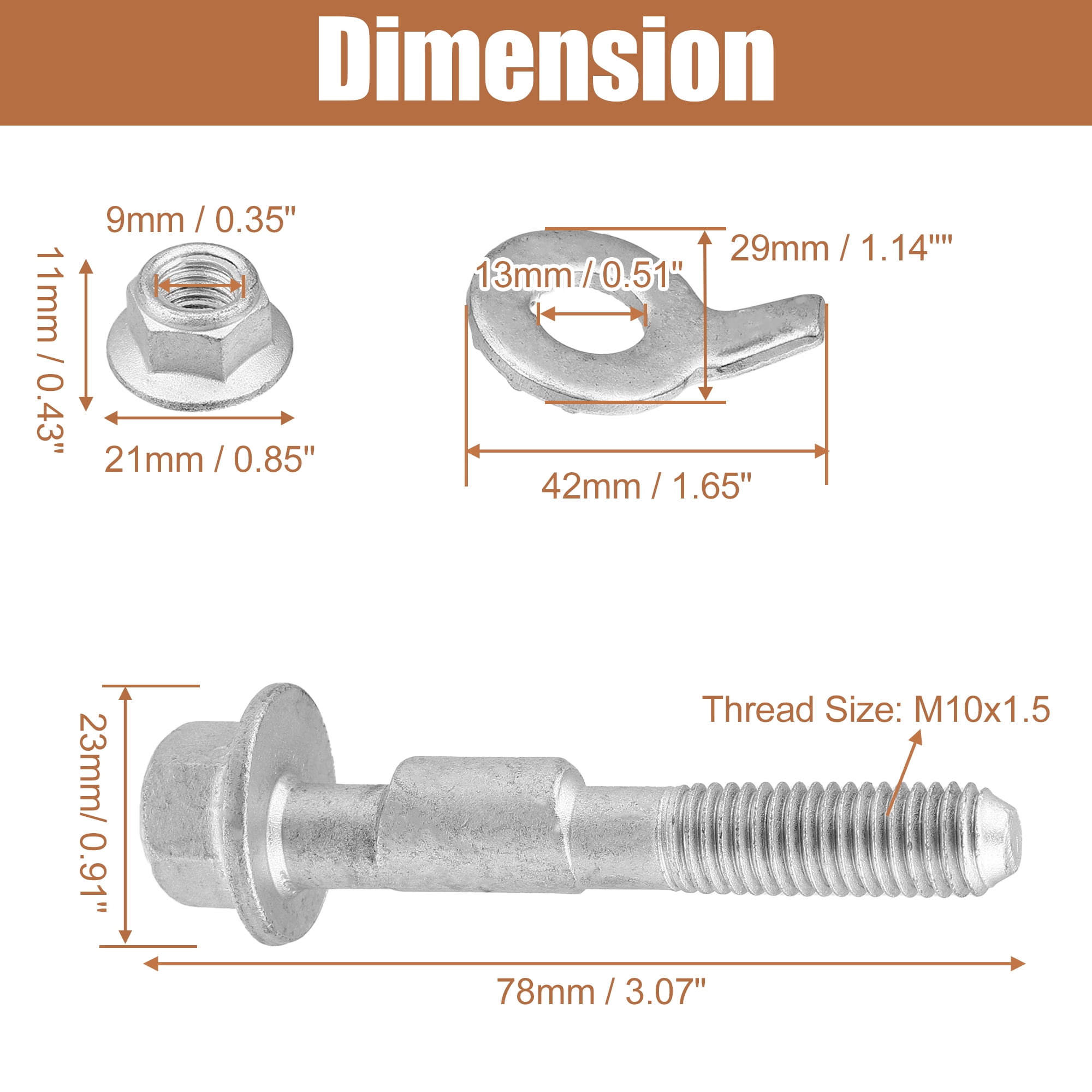 Unique Bargains 2 Set Alignment Camber Caster Adjusting Bolt Kit for Buick and for Ford