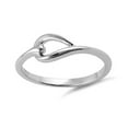 thumbnail image 3 of 925 Sterling Silver Platinum Plated Simple Leaf Knot Women Valentines Day Gifts Ring, 3 of 4