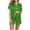 Green, variant on Women's Valentine's Day Leopard Print Pajama Sets Short Sleeve Casual V Neck 2 Piece Lounge Sets S-2XL