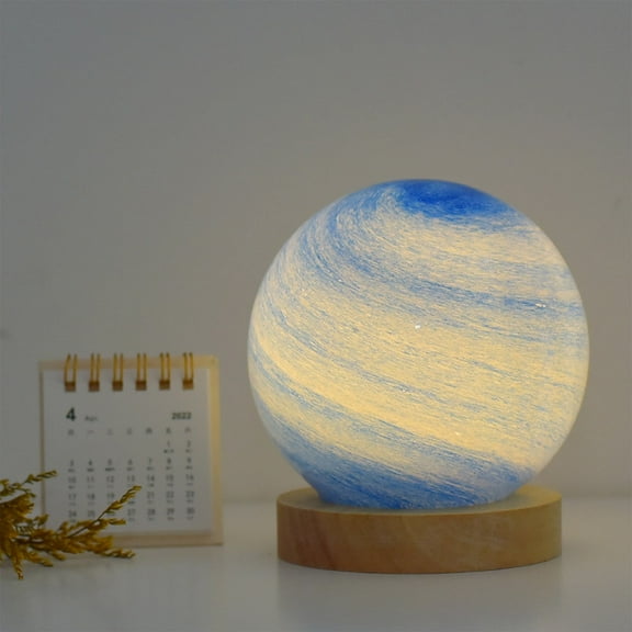 Planet Table Lamp Bedroom Sleep Light Bedside Lamp & Small Night Light,Dimmable Swirl Planet Table Lamp for Bedroom Nightstand, Desk Lamp for Living Room, Office, Kids Room, Nursery