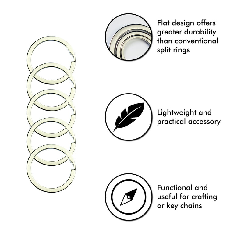 Dog Tag Circle Ring Accessories, DogTag Round Rings (S), Nickel Plated,100  pc Set (5 x 1 mm)