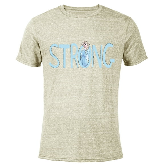 Disney Frozen Elsa Strong - Short Sleeve Blended T-Shirt for Adults - Customized-Yellow