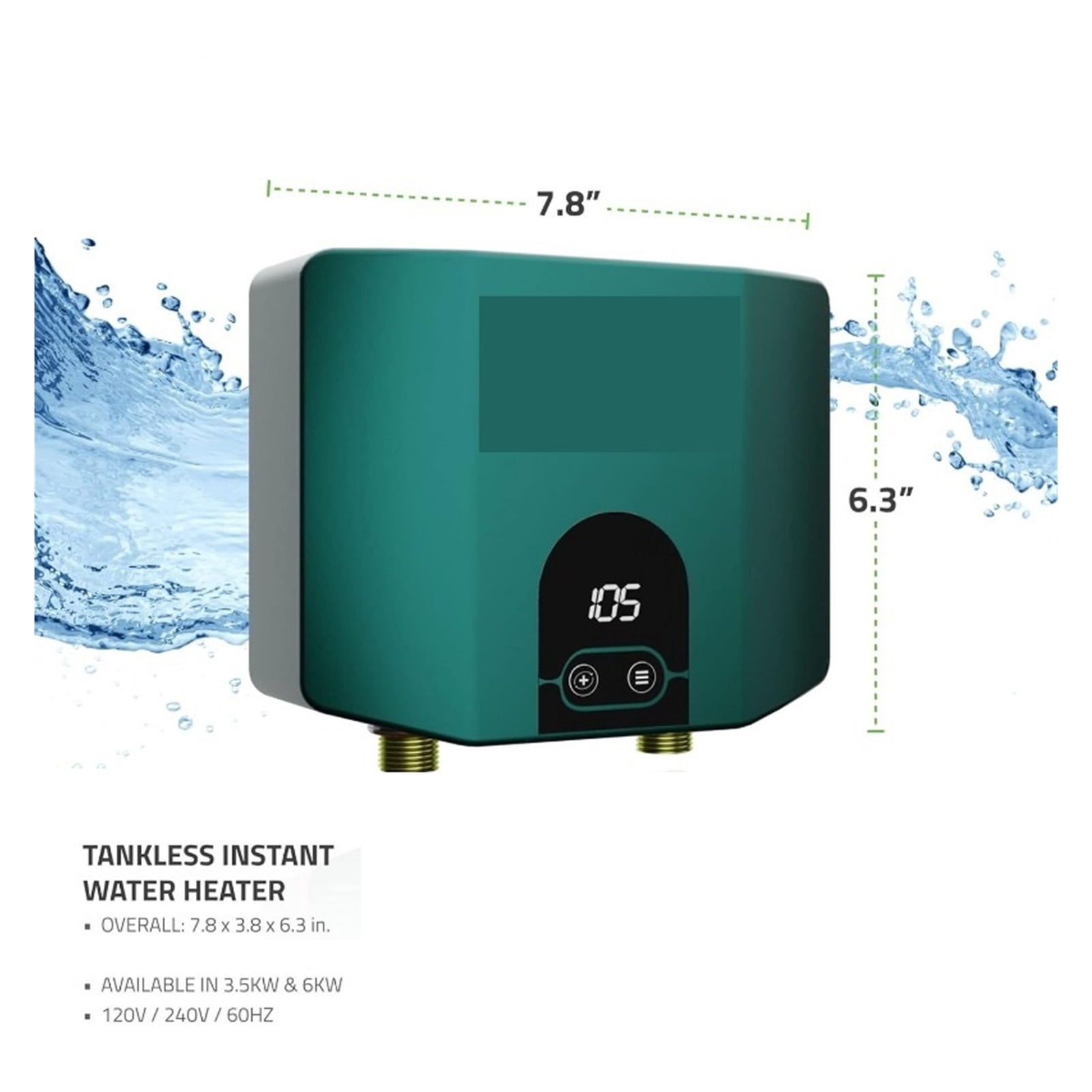 Electric Tankless Water Heater 3.5 KW Instant Hot Water Small Enough To Install Anywhere For For Any Bathroom Sink ,Safety Protections