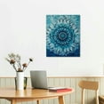 thumbnail image 2 of ONETECH  Mandala Wall Art Teal Artwork Pictures Blue Boho Decor Flowers Canvas Prints Aqua Geometric Paintings Home Decor Framed for Bedroom Office Bathroom Living Room, 2 of 4
