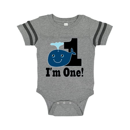 

Inktastic 1st Birthday Boy Whale One Year Old Gift Baby Boy or Baby Girl Bodysuit