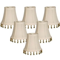 Royal Designs, Inc. Beaded Bell Clip On Chandelier Shade CS-310B-5WH-6, White, 3 x 5 x 4, Pack of 6