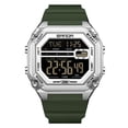 thumbnail image 4 of Digital Watches for Men Women Waterproof Unique Rectangle Watch Stopwatch Countdown Alarm Analog Silicone Strap Transparent Case, 4 of 7
