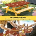 thumbnail image 6 of Japanese Style Table Cloths for 6 Foot Rectangle Tables, Vintage Art Cranes Ocean Wave Red Patio Waterproof Elastic Fitted Tablecloths, Washable Rectangular Table Cover for Camping, 6 of 8