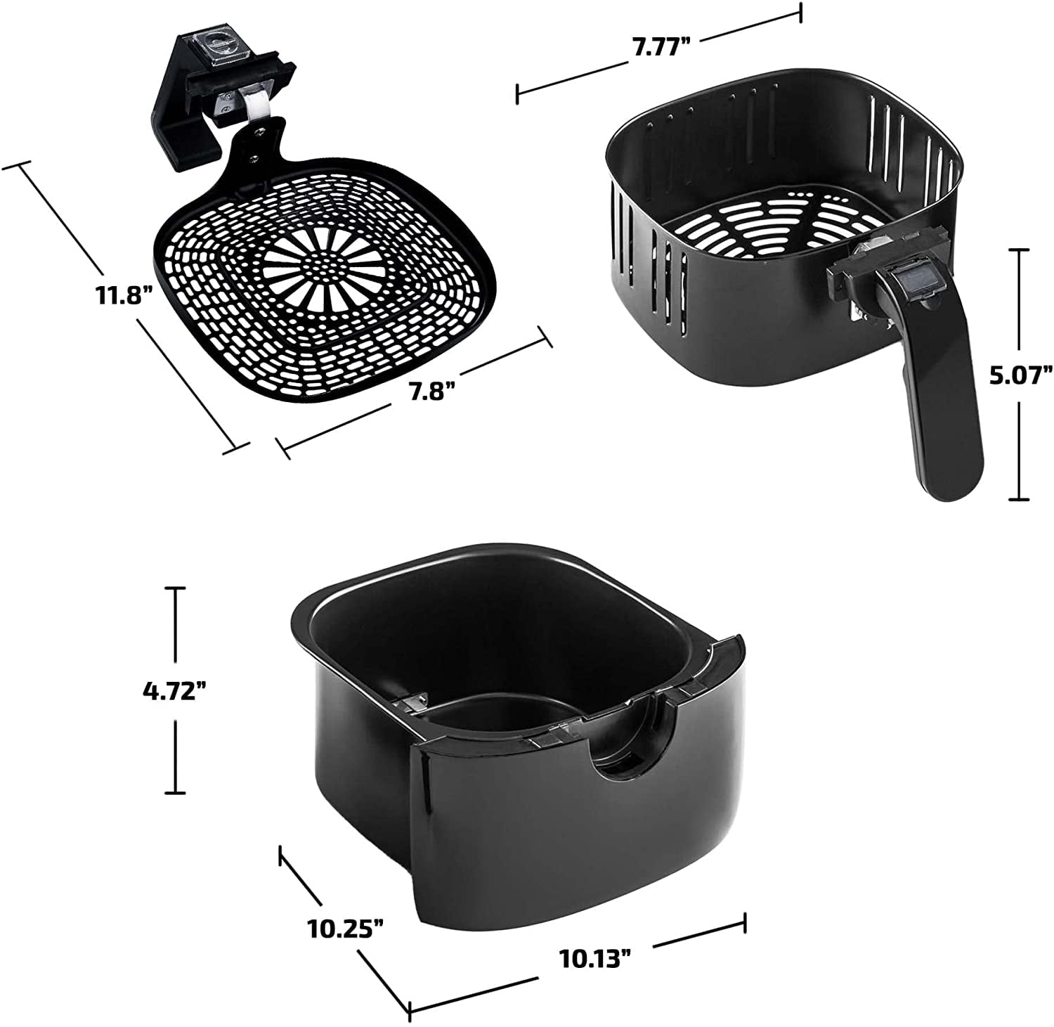 3L Digital Air Fryer w/ 200°C, Non-Stick & Removable Basket – Lenoxx  Electronics