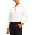 thumbnail image 4 of Unique Bargains Women's Point Collar Long Sleeve Button Down Knit Top White L, 4 of 5