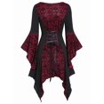 thumbnail image 3 of Enjiwell Women's Steampunk Victorian Gothic Tops Lace Up Batwing Blouse Halloween Clothes, 3 of 5