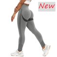 thumbnail image 1 of CROSS1946 Leggings de cintura alta para mujer, pantalones de Yoga sin costuras, mallas de entrenamiento con contorno de sonrisa, mallas de gimnasio con Control de barriga, mallas de Fitness fruncidas, 1 of 5
