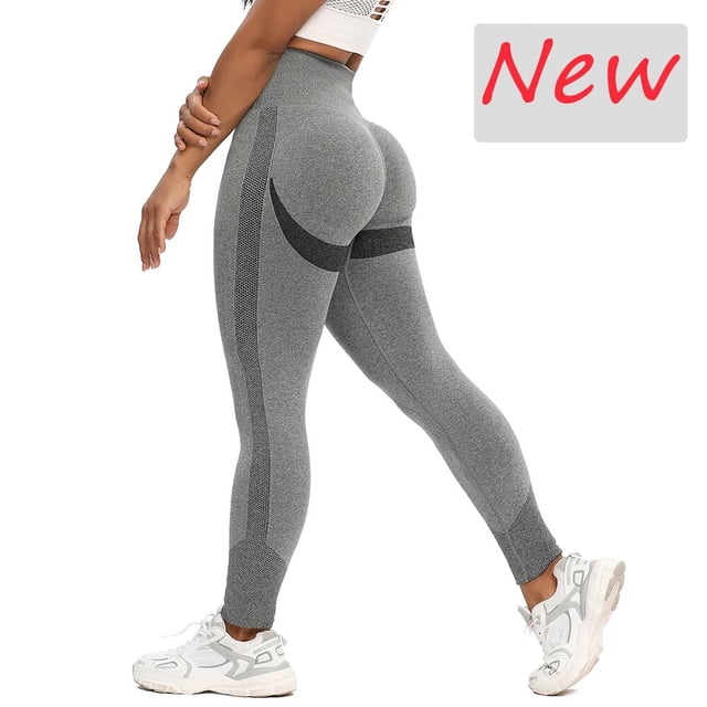 CROSS1946 Leggings de cintura alta para mujer, pantalones de Yoga sin costuras, mallas de entrenamiento con contorno de sonrisa, mallas de gimnasio con Control de barriga, mallas de Fitness fruncidas