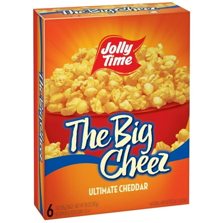 Pack of 2 Jolly Time The Big Cheez Cheddar Microwave Popcorn Bags, 6 ct, 3 oz (packaging may vary)