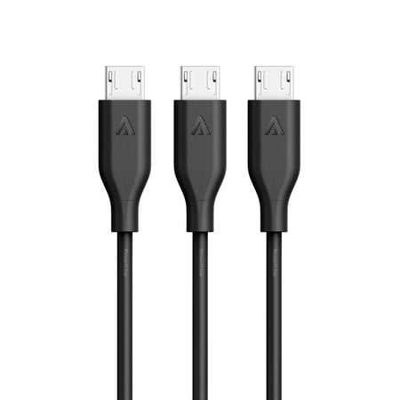 Anker [3-Pack] PowerLine Micro USB (3ft) - The World's Fastest, Most Durable Charging Cable [Assorted Lengths] for Samsung, Nexus, LG, Motorola, Android Smartphones and More (Black)