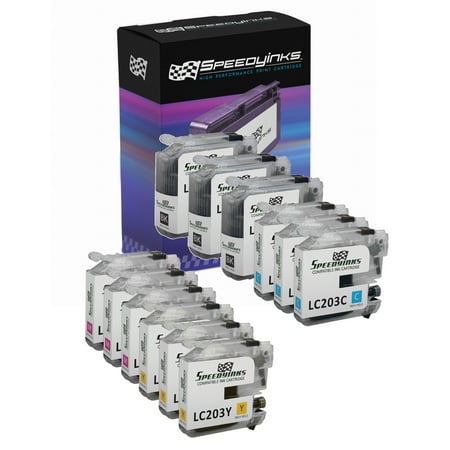 Speedy - Compatible LC-203 LC203 Set of 12 Cartridges 3x LC203BK Black, 3x LC203C Cyan, 3x LC203M Magenta, & 3x LC203Y Yellow for use in MFC-J4320DW, MFC-J4420DW