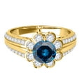 thumbnail image 2 of Aonejewelry 1.35 Ct. Halo Blue Diamond Engagement Ring In 14k Solid Yellow Gold, 2 of 4