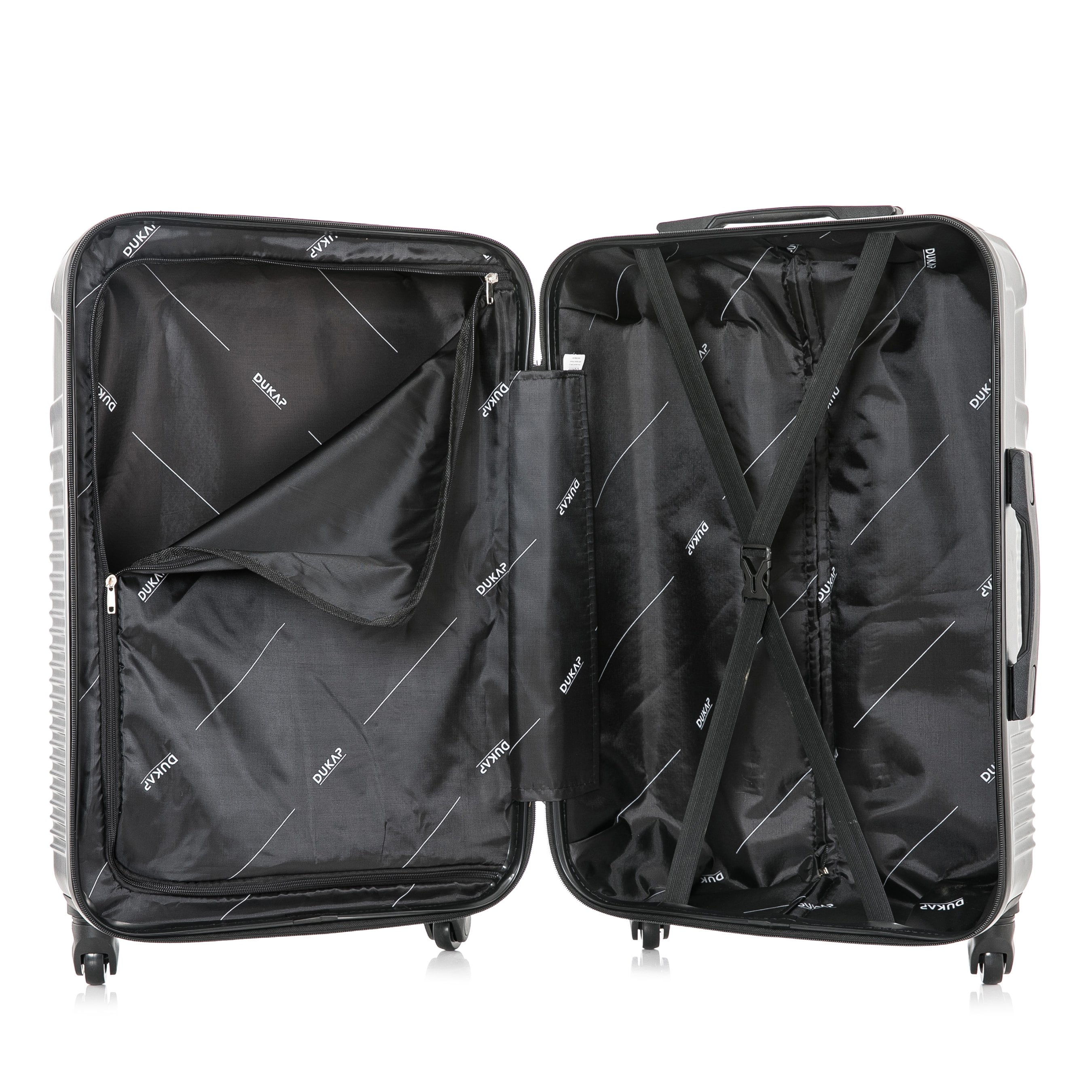 DUKAP Inception 24" Hardside Lightweight Luggage with Spinner Wheels, Handle and Trolley, Black