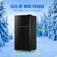 thumbnail image 6 of TACOOL Apartment Size Mini Fridge Dual Door 2.4Cu.ft Dorm Refrigerator, Black, New, 6 of 7